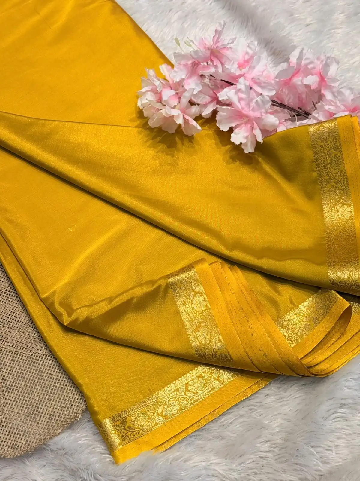 deb2a144-7b4d-4967-b42b-031e346dc302 Chinmayi (Mysore crepe silk) - Golden mustard - Image 1