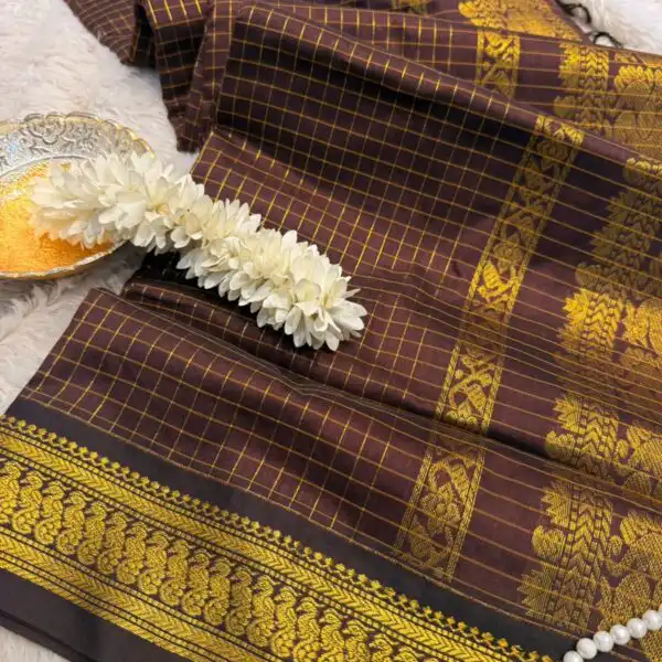 Maheshwari (Silk cotton) - Coffee brown
