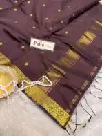 Maheshwari (Silk cotton) - Mocha brown - Image 4