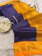 Maheshwari (Silk cotton) - Purple & Mustard