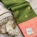 Kanmani (Semi Kanchi silk) - Parrot green