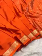 Chinmayi (Mysore crepe silk) -  Orange - Image 3