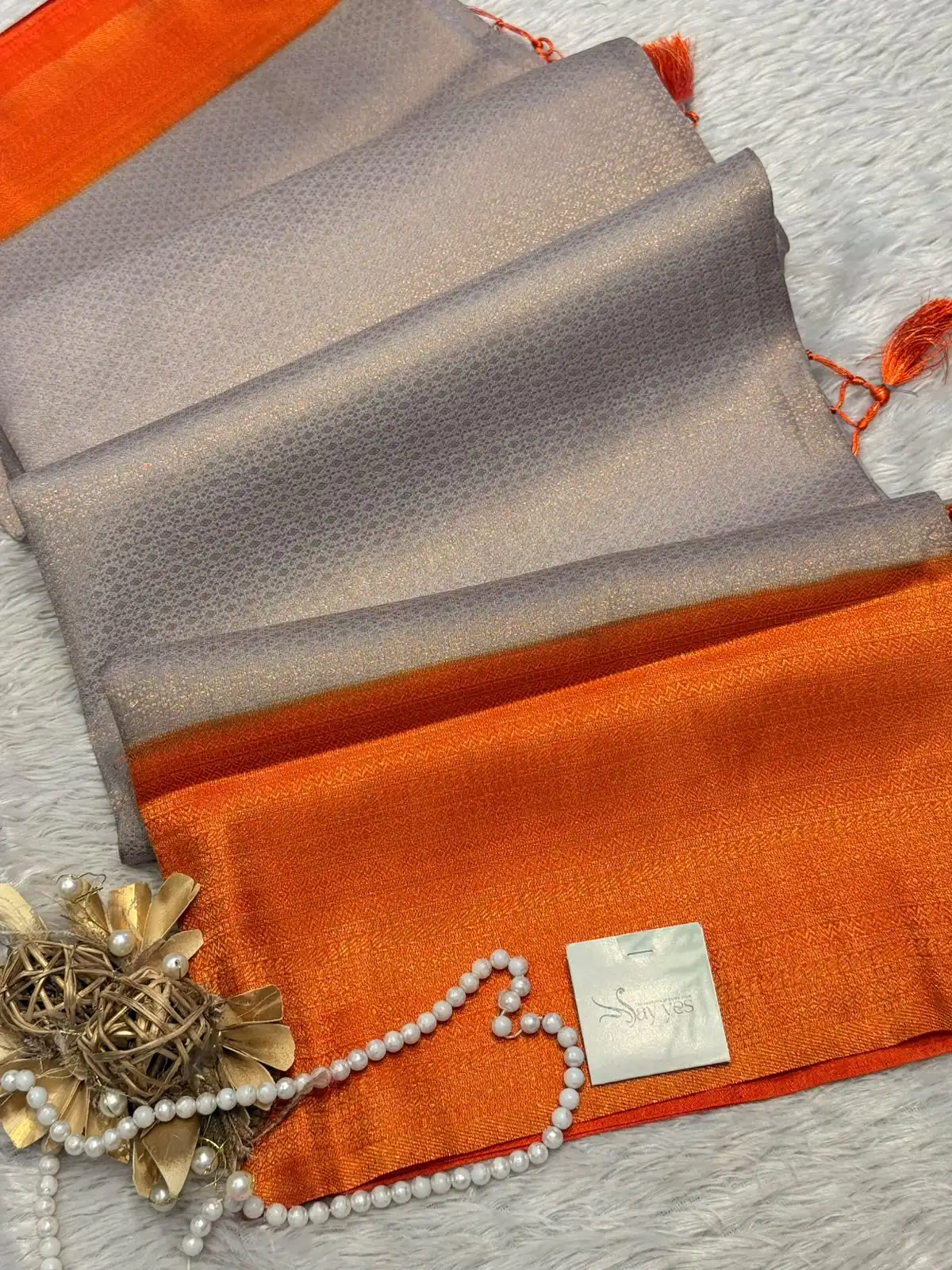 f2464499-34e2-43ab-a0ed-e3679a721b29 Priyanjali (Banarasi soft silk) Pastel grey - Image 1