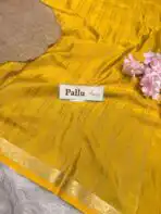 Chinmayi (Mysore crepe silk) - Golden mustard - Image 4